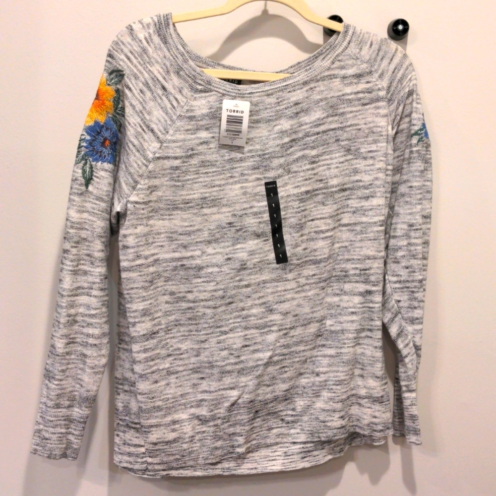 Torrid Greg and floral sweater